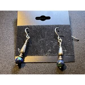 Sterling Silver Blue Lapis Dangle Drop Earrings